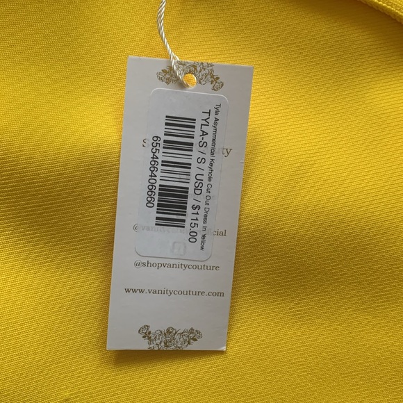 NEW - GORGEOUS Sexy Cut-Out Dress in Bright Yellow - Picture 14 of 14